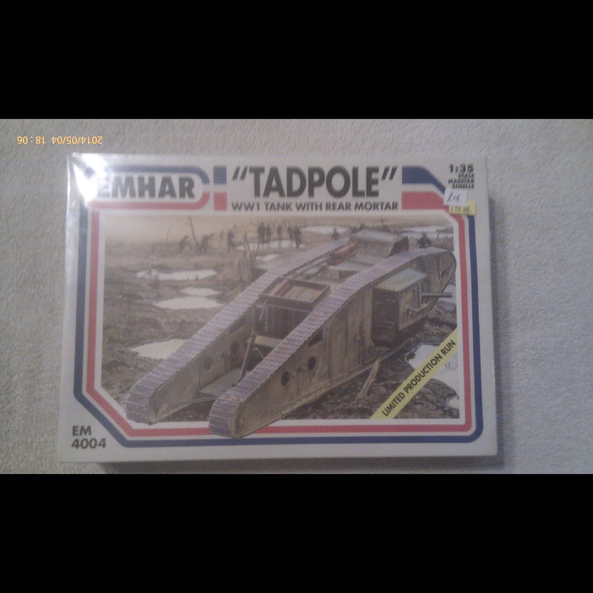 "Tadpole" WW1 Tank with Rear Mortar